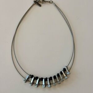 Elegant Silver and Black Necklace